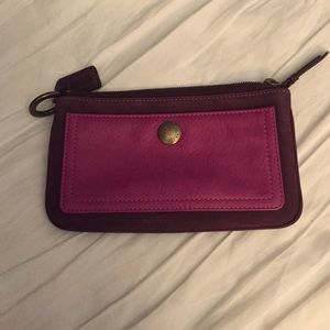 COACH suede pouch pink beautiful